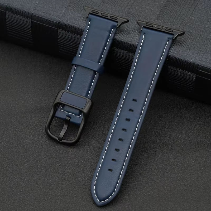 PU Leather Strap for  Watch Band 44Mm 45Mm 41Mm 40Mm 42Mm 46Mm Correa Bracelet Iwatch Series 4 5 6 SE 7 8 9 10 Ultra/2 49Mm