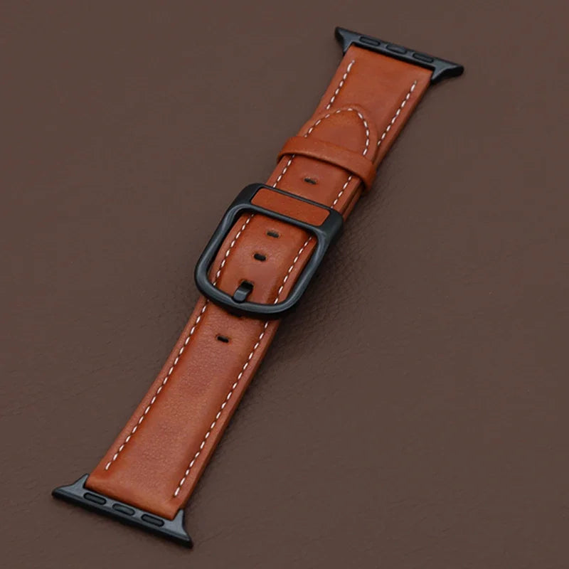 PU Leather Strap for  Watch Band 44Mm 45Mm 41Mm 40Mm 42Mm 46Mm Correa Bracelet Iwatch Series 4 5 6 SE 7 8 9 10 Ultra/2 49Mm