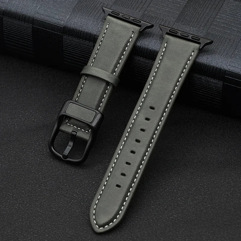 PU Leather Strap for  Watch Band 44Mm 45Mm 41Mm 40Mm 42Mm 46Mm Correa Bracelet Iwatch Series 4 5 6 SE 7 8 9 10 Ultra/2 49Mm