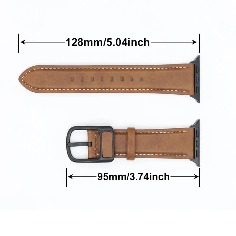 PU Leather Strap for  Watch Band 44Mm 45Mm 41Mm 40Mm 42Mm 46Mm Correa Bracelet Iwatch Series 4 5 6 SE 7 8 9 10 Ultra/2 49Mm