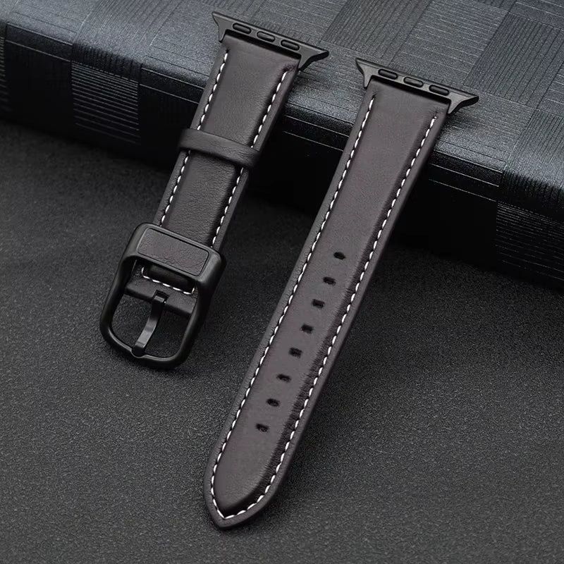 PU Leather Strap for  Watch Band 44Mm 45Mm 41Mm 40Mm 42Mm 46Mm Correa Bracelet Iwatch Series 4 5 6 SE 7 8 9 10 Ultra/2 49Mm